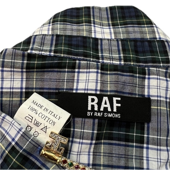 RAF SIMONS Archive Tartan Button Up Shirt Made in Italy - Picture 10 of 11